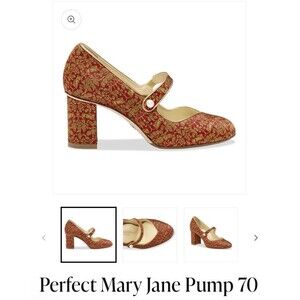 Sarah Flint Perfect Mary Jane Pump 70 Jacquard Rabbits 39.5  (9) Bridgerton Vibe
